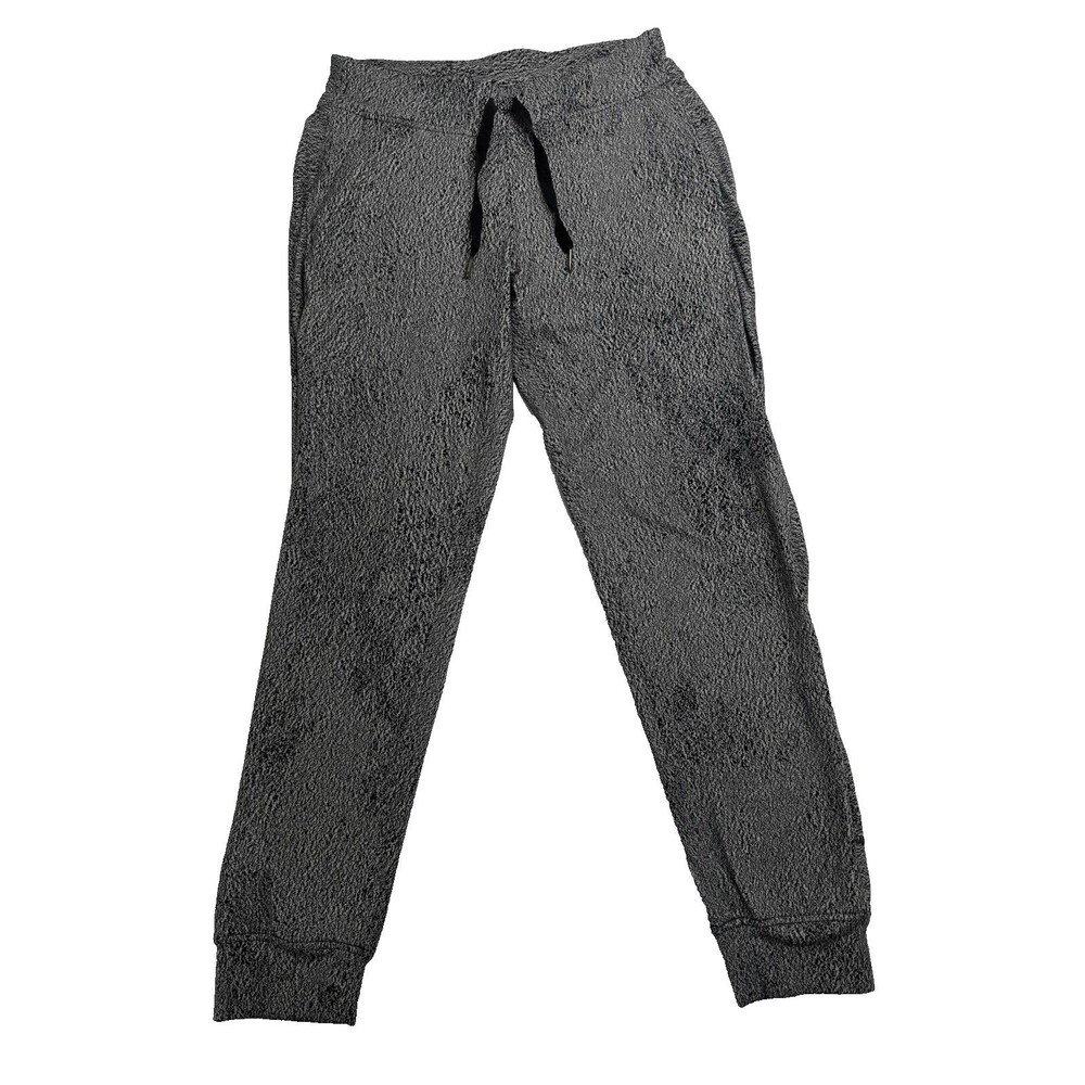 Lululemon Jogger Pants Womens Black White Flecked Drawstring Activewear M
